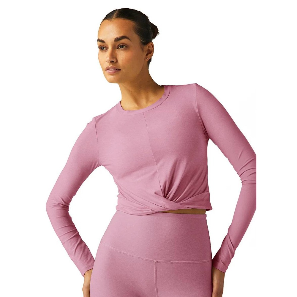 Beyond Yoga Featherweight Center Stage Cropped top Womens XS Pink Activewear